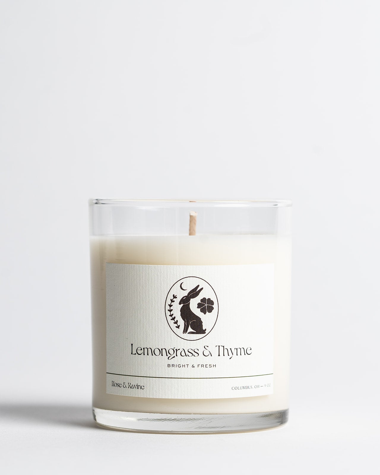 Lemongrass and Thyme Candle, Rose and Ravine