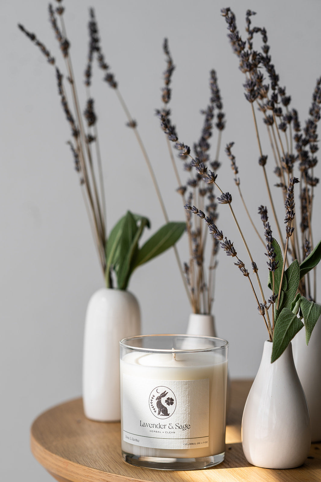 Lavender and Sage candle, Rose and Ravine